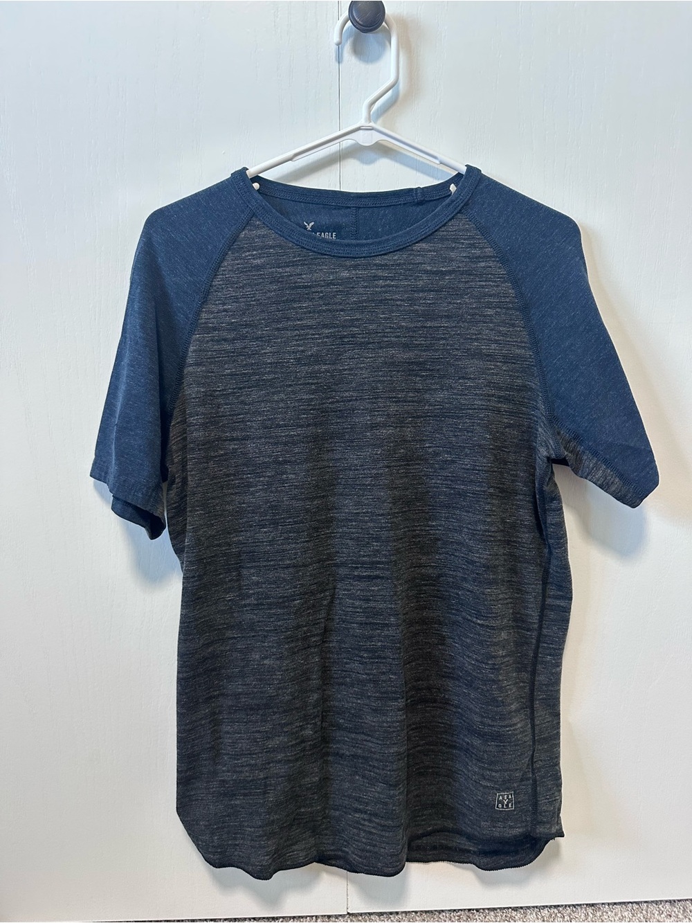 American Eagle Outfitters Navy & Charcoal Raglan Short Sleeve Tee